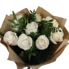 Букет "9 белых роз с зеленью"