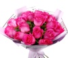Букет "25 розовых роз в корейской упаковке"