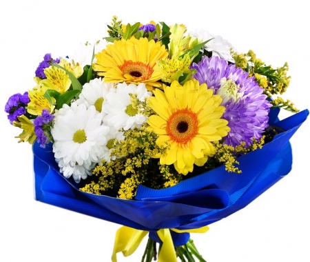 Букет "С герберами и хризантемой"