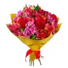 Букет "11 альстромерий микс с красными розами"