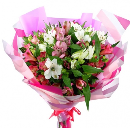 Букет "11 альстромерий микс в корейской упаковке"