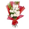 Букет "15 белых роз с зеленью в корейской упаковке"