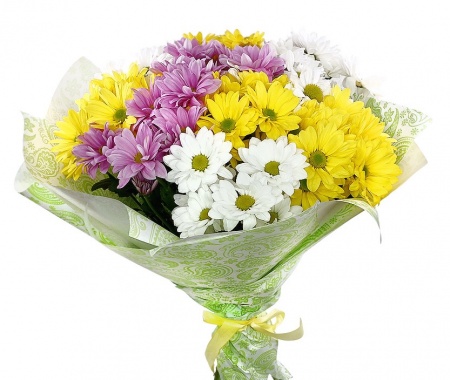 Букет "11 ромашек микс в крафте"