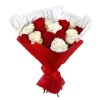 Букет "15 красно-белых роз в корейской упаковке"