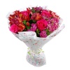 Букет "15 альстромерий микс с розовыми розами"