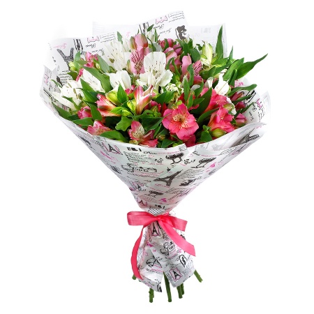 Букет "11 Альстромерий микс в крафте"