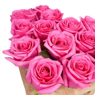 Композиция "15 роз в пробирках в форме сердца"