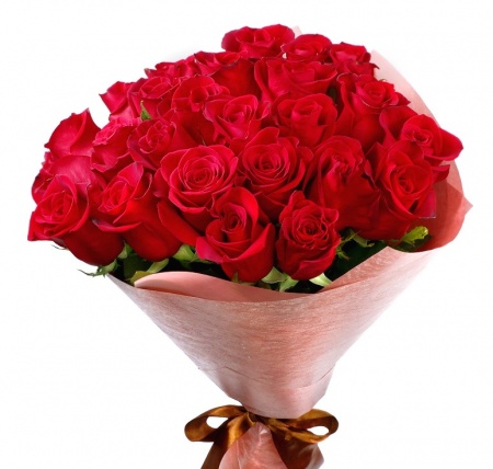Букет "25 красных роз в фетре"