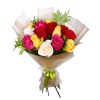 Букет "15 роз микс с писташем в корейской упаковке" Букет "15 роз микс с писташем в корейской упаковке"